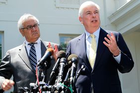 Rep. Barney Frank and Sen. Christopher Dodd at news conference