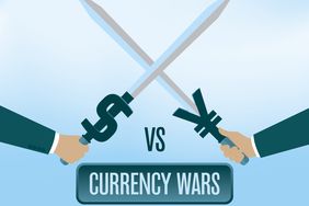 Dollar sword and yen sword clashing in a currency war