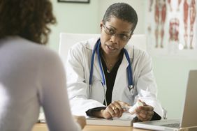 Doctor talking to patient about prescription