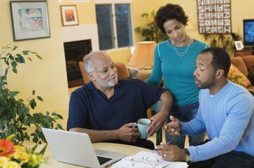 Siblings discussing estate plan with father