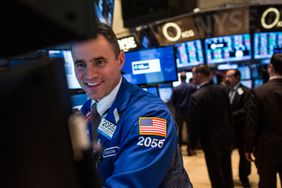 Stock trader on the floor of the New York Stock Exchange