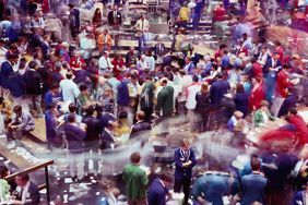 Traders on the floor of a stock exchange
