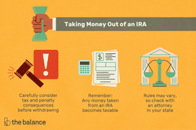 Illustration of taking money out of an IRA, as explained in article.